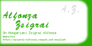 alfonza zsigrai business card